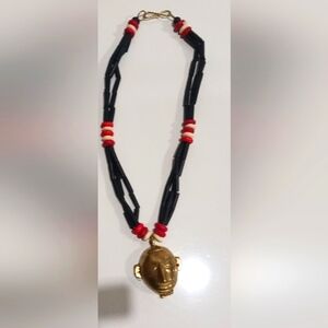 Brass Tribal Mask Neclace